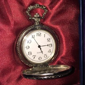Silver Embellished Pocket Watch